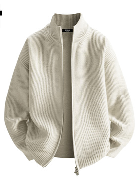 it :5cm/FIVECM简约拉链立领开衫毛衣外套男士2025秋冬款宽松上衣