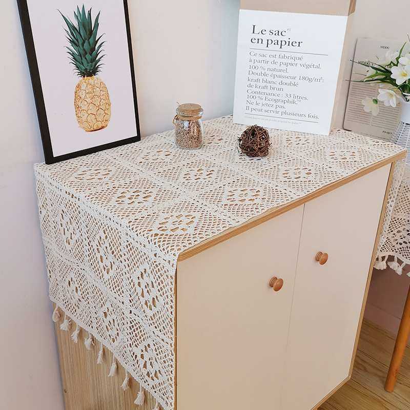 蕾丝流苏单双开冰箱盖布洗衣机微波炉电视柜子鞋柜防尘罩盖巾凌之