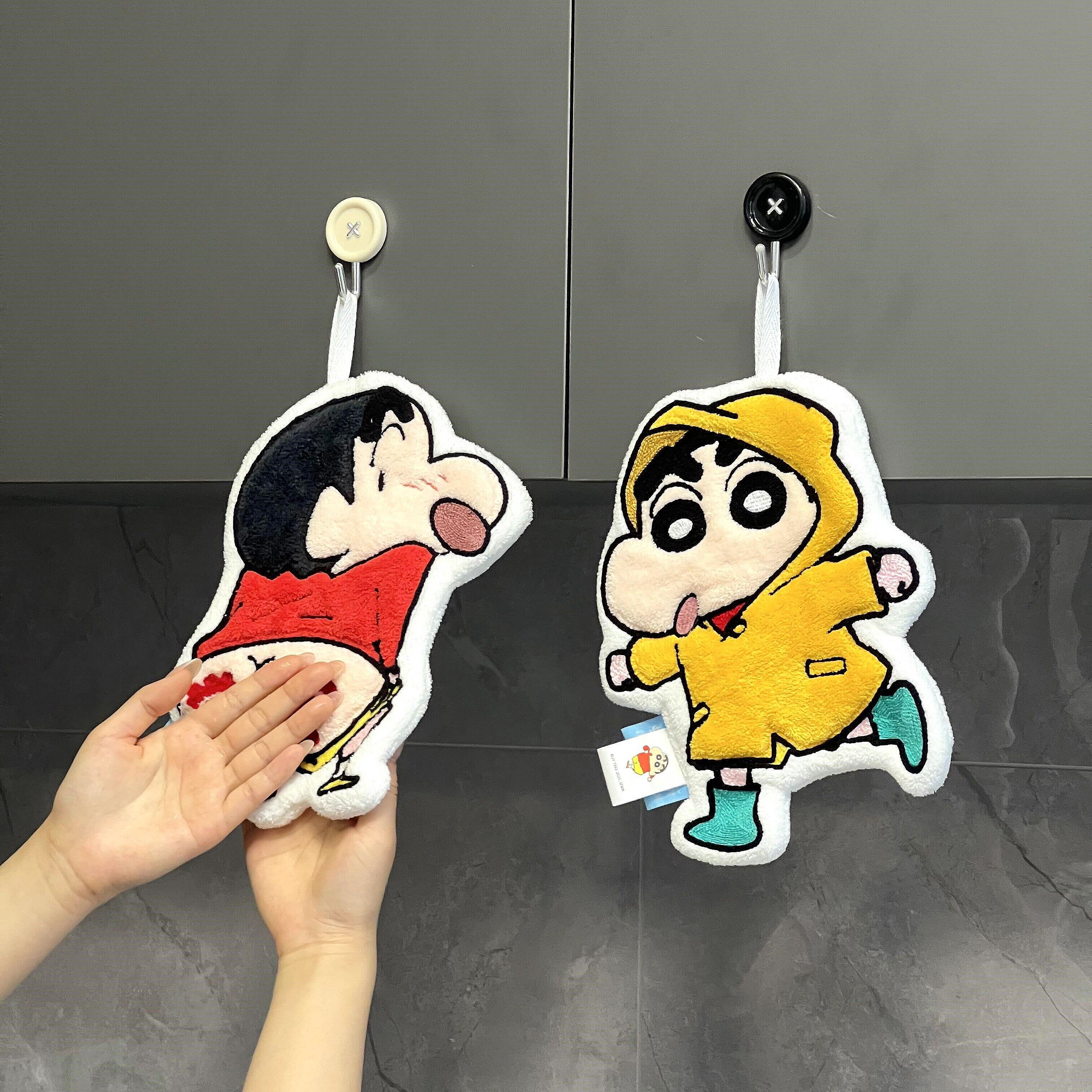 批发小新擦手巾柔软吸水挂式小毛巾厨房卫生间珊瑚绒儿童擦手帕