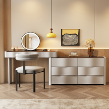 2025新款现代简约烤漆实木卧室小户型梳妆台化妆桌斗柜靠墙一体柜