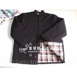 高档老加厚棉袄年可水洗纯棉旧粗布中唐装男手士工棉袄中式外衣外