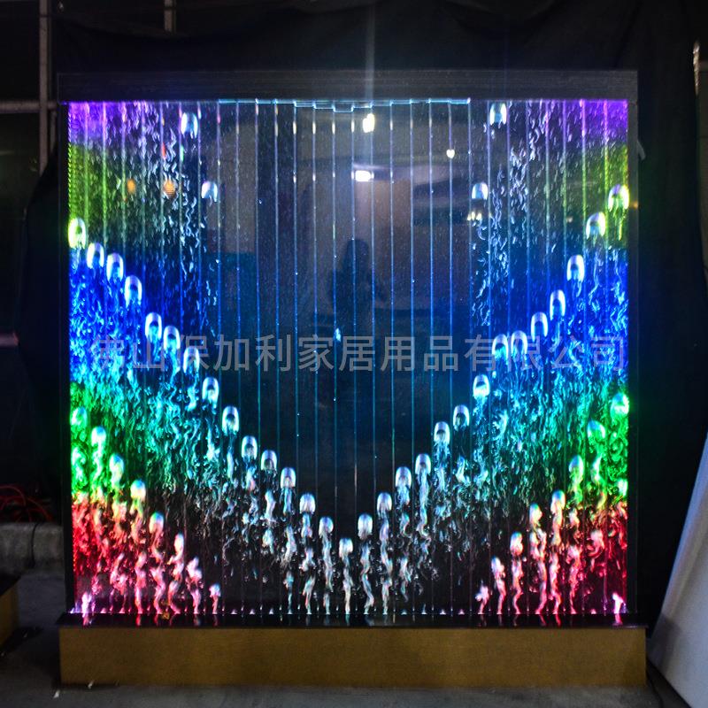 水幕墙酒柜屏风客厅鱼缸 装饰玄关隔断流水墙 亚克力气泡墙加湿墙