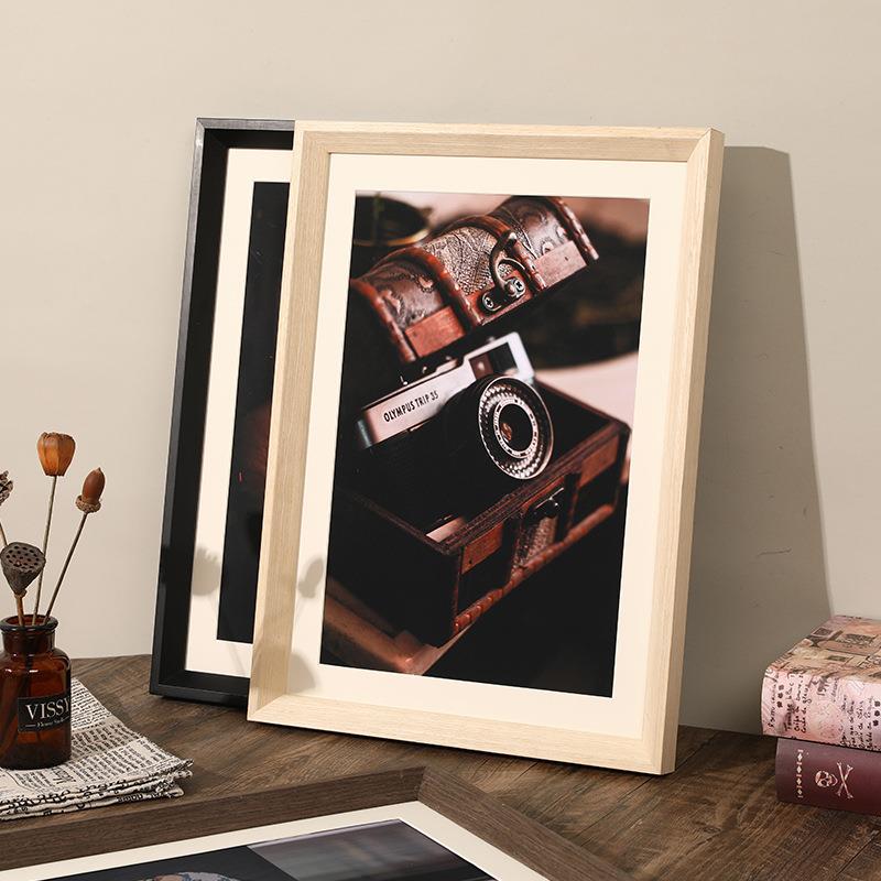 简约实木大相框4开A3营业执照24寸海报框挂墙拼图框装裱 画框