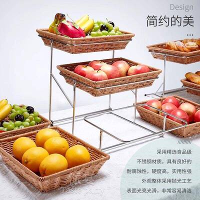三层面助包点心架蛋糕水果盖篮带茶歇自台食物餐展示28545架甜品