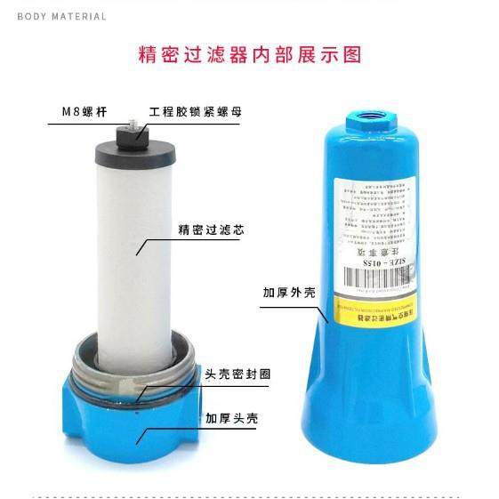 油空压机气泵水离分过滤器器压缩空气冷干机漆干燥喷除水气动精密