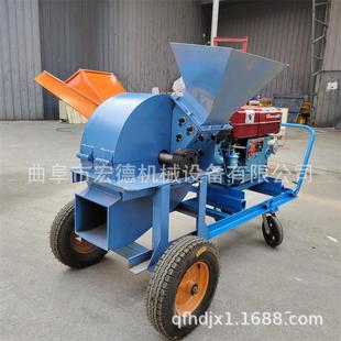 湿园林树枝移动式木材粉碎机木YNS头干碎木机家小用木型屑机