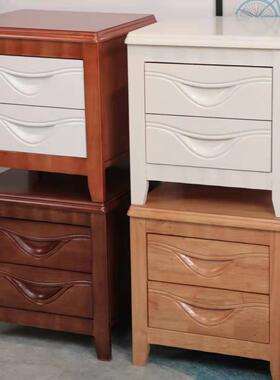 DRU实木床柜简约现代卧室床边储物柜装宿整舍迷你轻奢头小柜子济