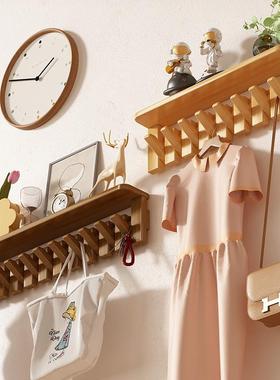 长上条钢琴键挂钩衣服架挂衣钩入户LNE卧门室门后玄关墙实木衣帽