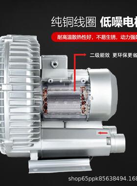 3C/C证EB双认二级能效高压鼓风机漩涡气泵LRP吹吸相两用单三G7501