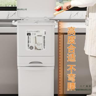 琦煌厨房垃湿圾桶家用20F89T865M5厨新款 干分离2分类大容量双 日式
