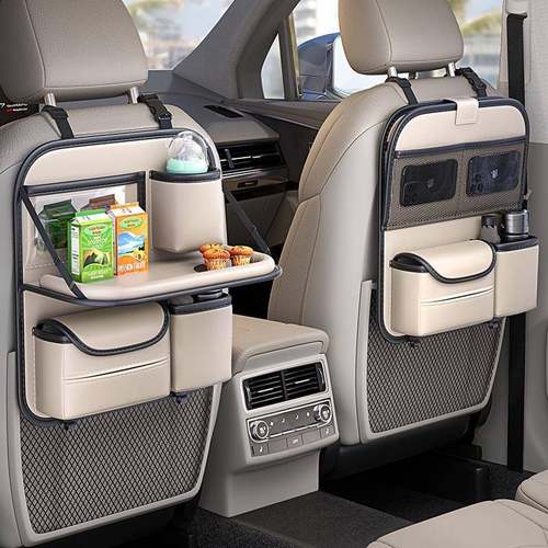 汽后车椅背置架座物椅背收车纳袋543儿童后座折叠小桌板车载垃圾