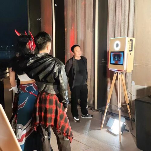 源头工厂触控木制照相亭dslr photo booth站立式签到拍照机