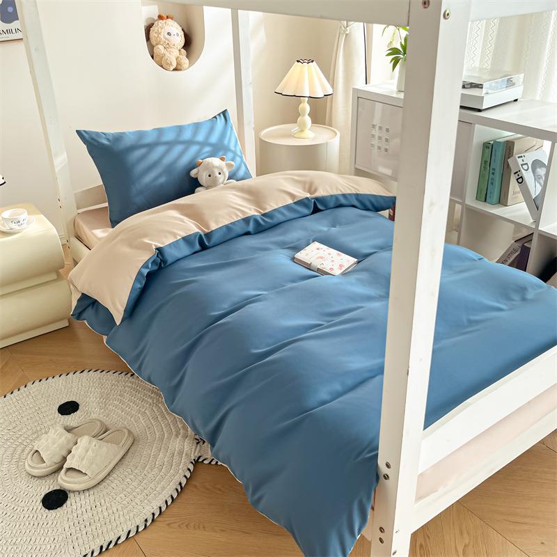 a类婴母水洗棉学宿生舍磨毛床单三件套床笠枕套被级套四件2884872