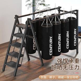 加缩厚家用人子字梯多功能收纳伸折叠梯衣架两用置地移步CLG梯加