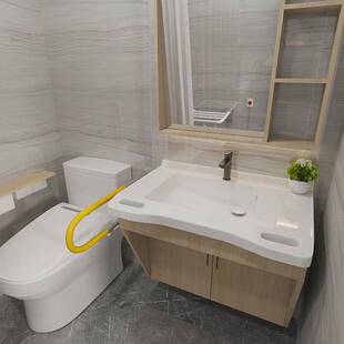 人用浴室柜老养老体院适化卫老生间改造一盆柜带把手洗手111脸台