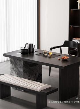 意式极简阳台小奢QGS桌茶2025新款实木台轻现茶代