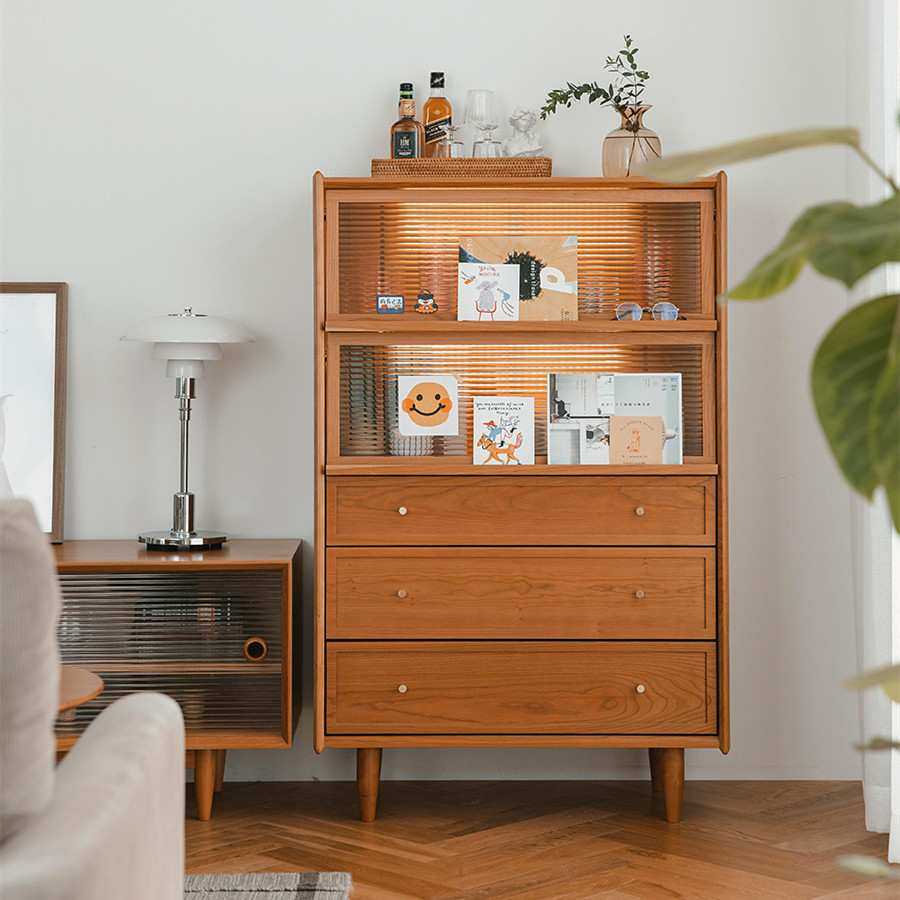 欧拉博物餐边柜北欧客厅沙发边柜储物柜樱桃木实木厨房置物柜碗柜,模玩/动漫/周边/娃圈三坑/桌游,模型制作工具/辅料耗材,淘宝优惠券,粉丝福利购,淘宝优惠卷