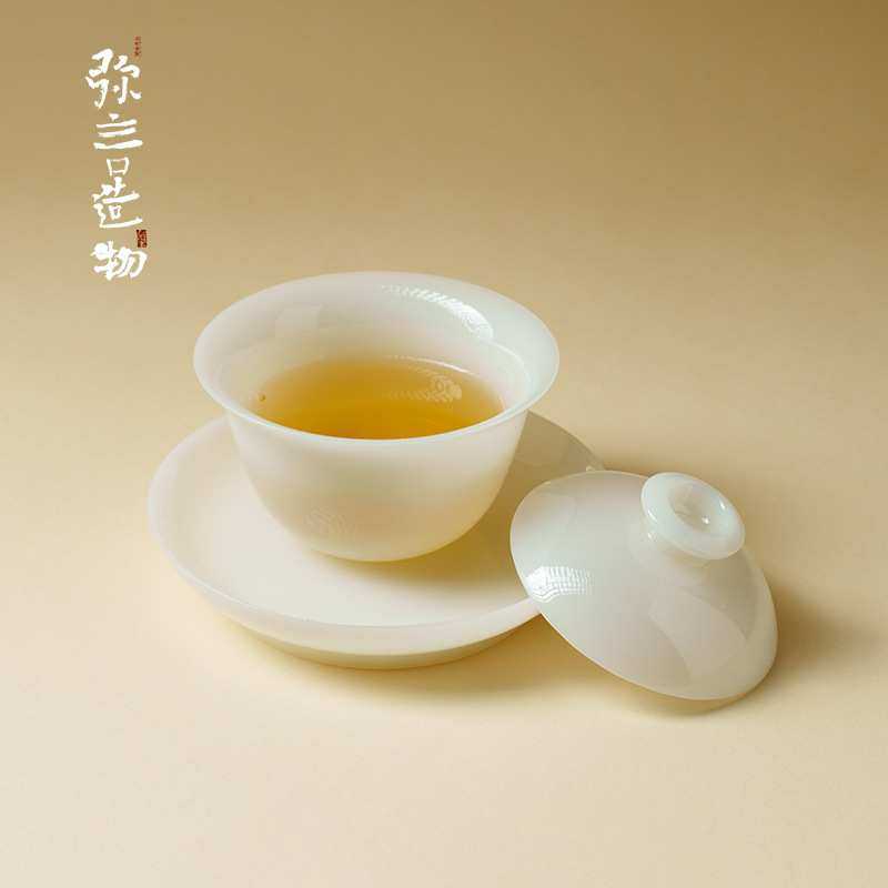 弥言璞玉冰种玉瓷三才盖碗家用白瓷泡茶碗茶杯德化白瓷茶具泡茶器,模玩/动漫/周边/娃圈三坑/桌游,模型制作工具/辅料耗材,淘宝优惠券,粉丝福利购,淘宝优惠卷