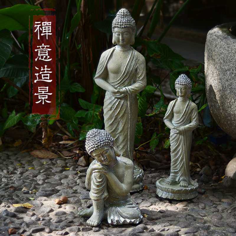 晓院花园新中式站佛坐佛户外庭院禅意景观花园家居装饰品客栈摆件