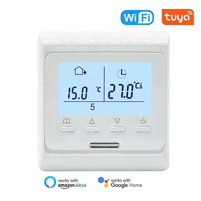 厂家供应智能WIFI电地暖温控器水暖带联动带编程采暖锅炉温控面板