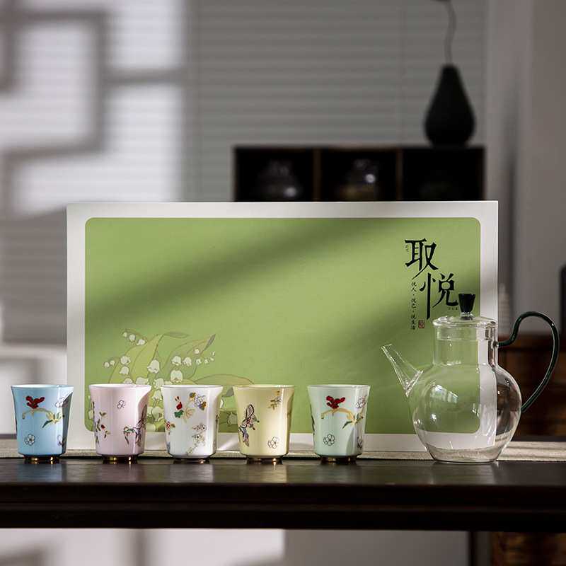 玻璃煮茶壶绿茶白茶龙井花茶果茶茶具泡茶家用玻璃茶壶茶杯礼盒装