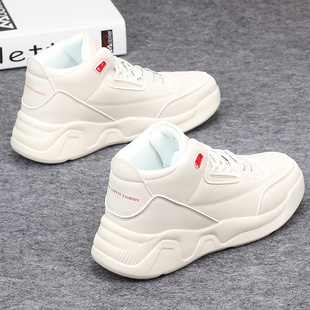 潮流运动百搭休闲鞋 高帮小白鞋 轻便厚底增高板鞋 2020春秋韩版 男鞋