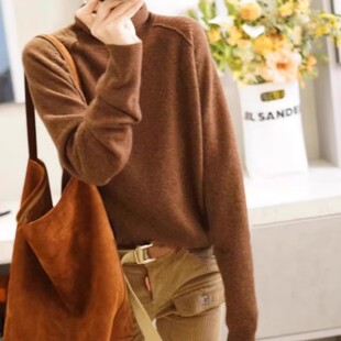 女宽松套头纯羊绒毛衣 高领羊绒衫 3色 秋冬百搭又好穿 细糯柔软