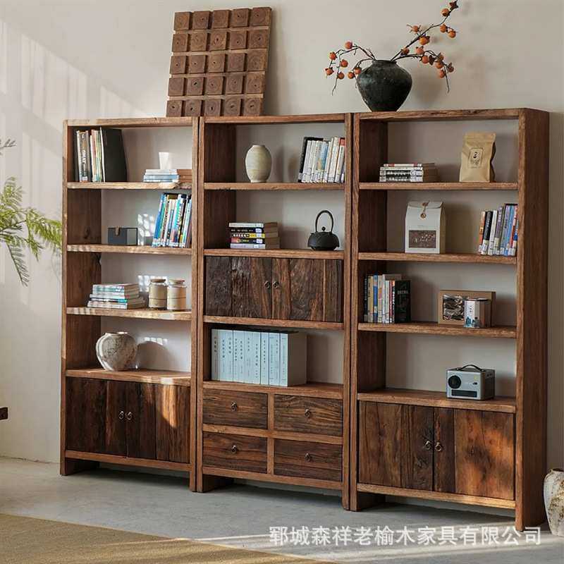 老榆木博古架家居客厅装饰多宝阁收纳架实木组合式茶具置物书架,3C数码配件,摄像机配件,淘宝优惠券,粉丝福利购,淘宝优惠卷