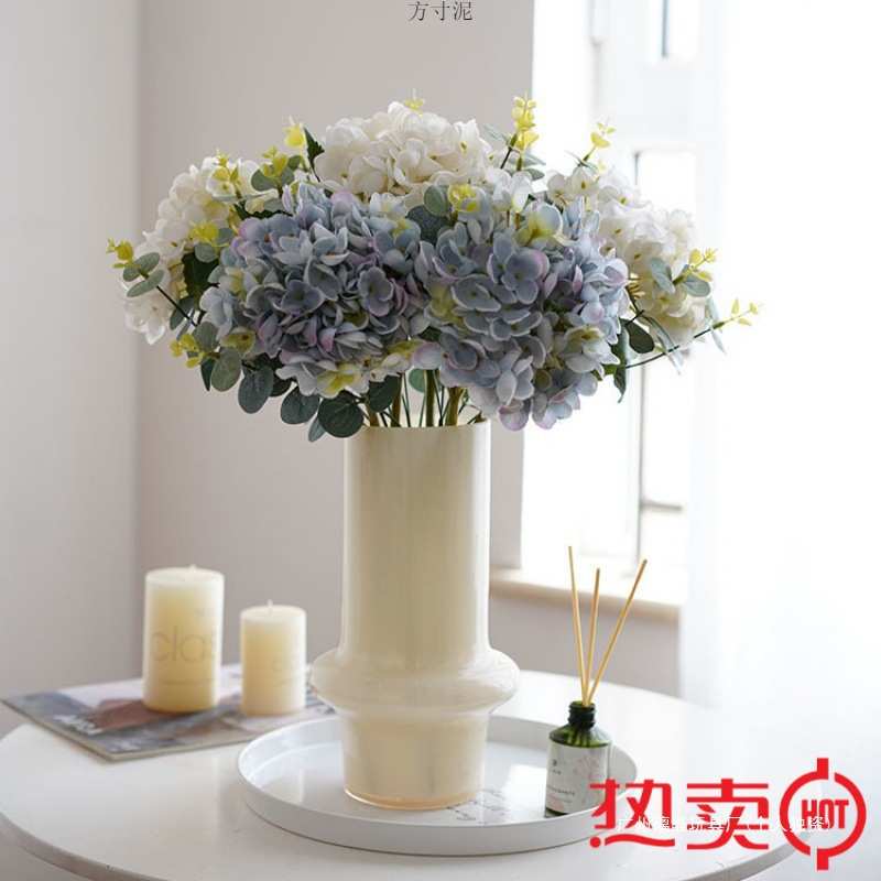 单支欧式仿真绣球花假花花束套装家居客厅餐桌茶几装饰花花艺摆件