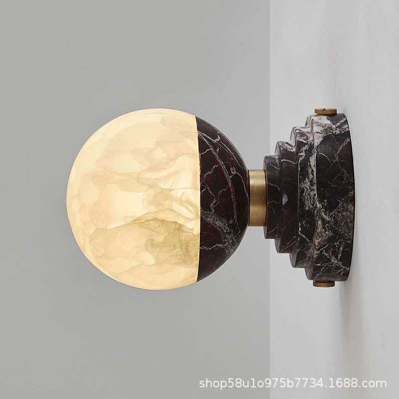 意大利设计师款天然大理石台灯酒店卧室装饰台灯书房客厅边几灯具