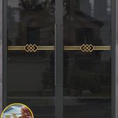 帖玻璃门防撞贴腰厅线厨房移客阳台定985制金色门纸创意装 饰