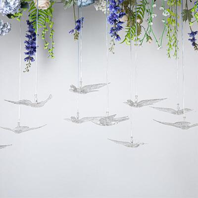 1头亚克力透明飞鸟吊0灯婚HRI礼现道具发光场挂灯婚装庆饰灯