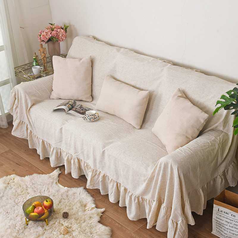 乐轩秀新品北欧简约沙发巾 麻色荷叶边沙发全盖布防猫爪厂家,3C数码配件,摄像机配件,淘宝优惠券,粉丝福利购,淘宝优惠卷