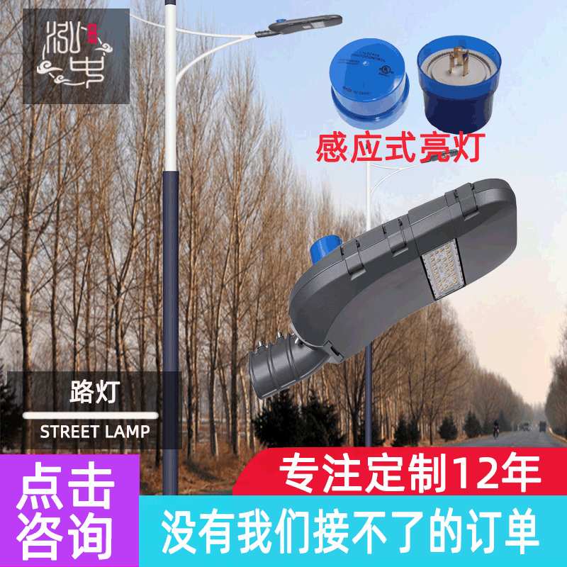 雷达感应路灯光控远程开关调光8米10米路灯户外道路景观照明