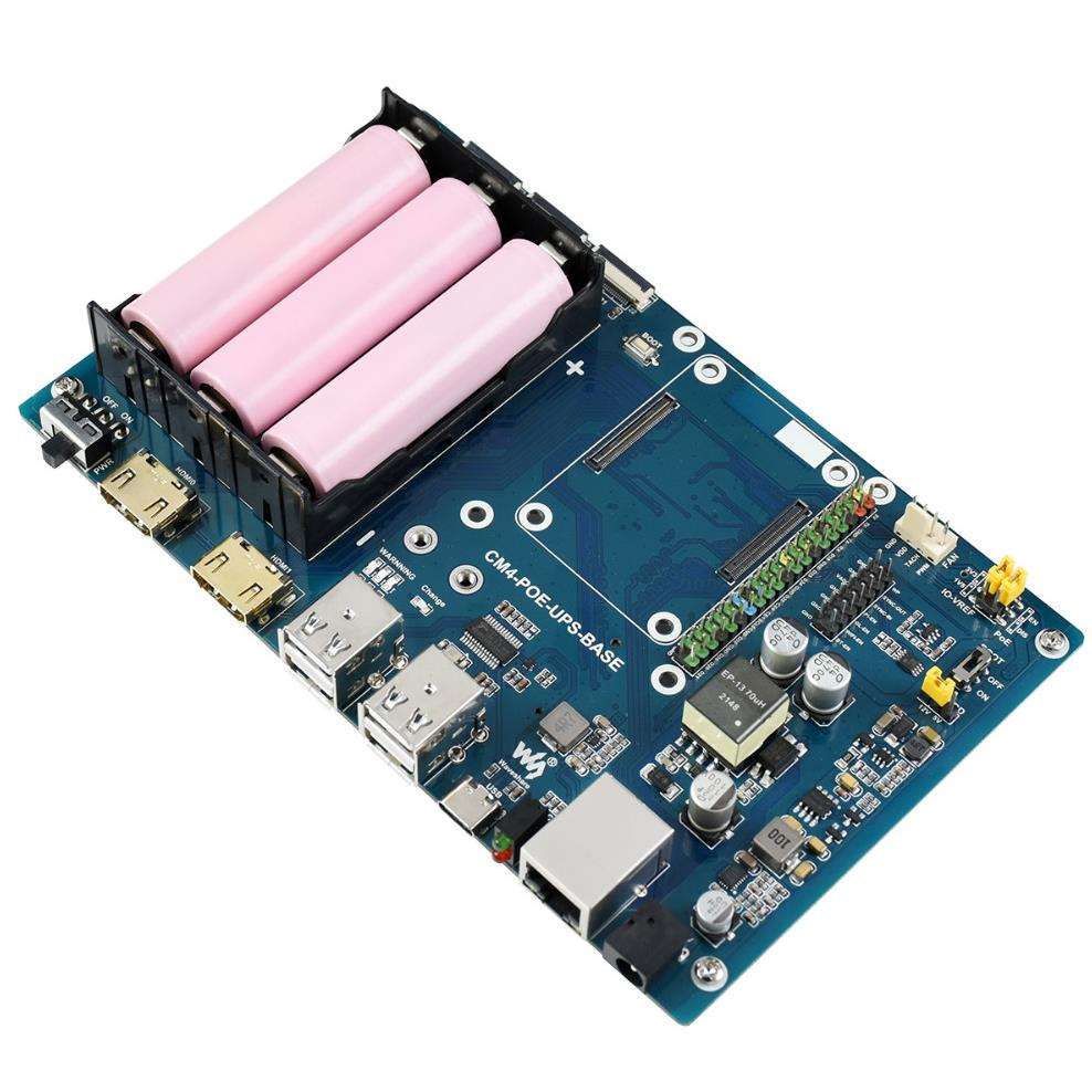 CM4 PoE UPS 不间断电源扩展板 千兆以太网双路HDMI 四路USB 2.0