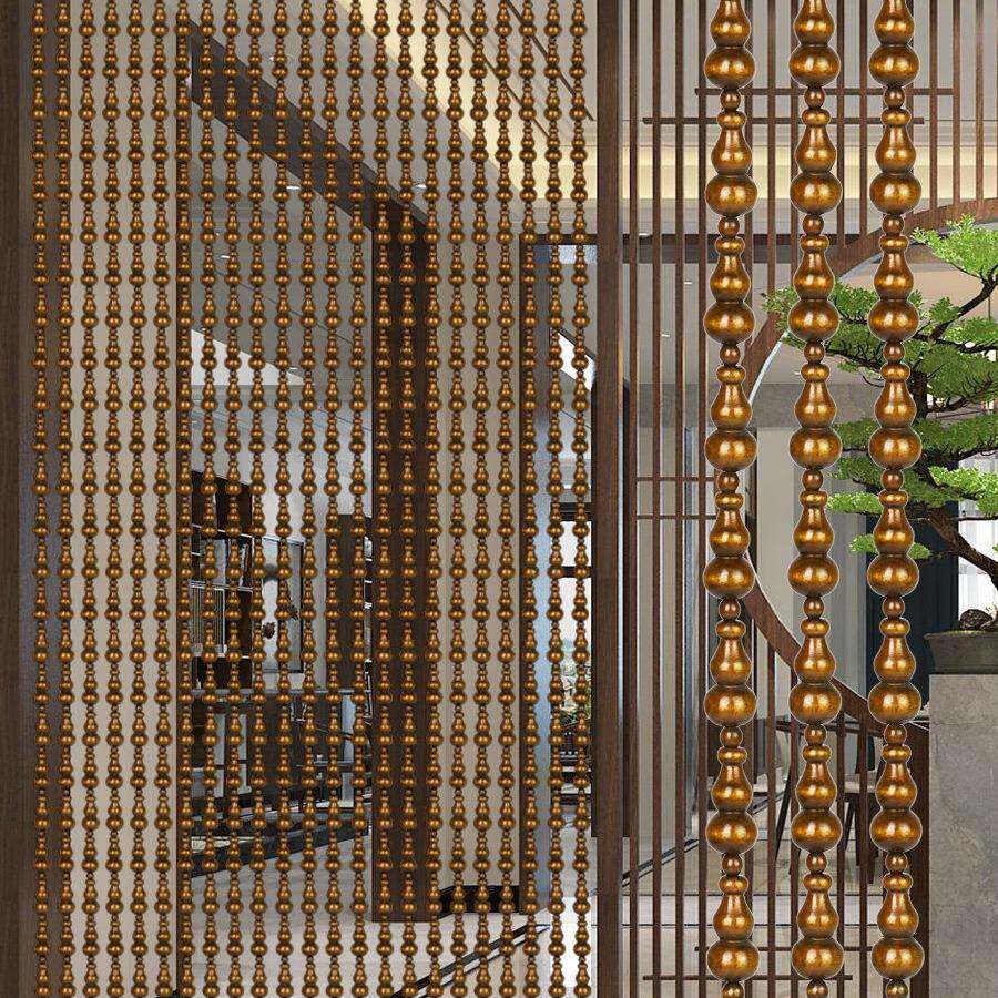 桃木葫芦珠帘门帘招财家用客厅玄关卧室帘子卫生间隔断装饰免打孔