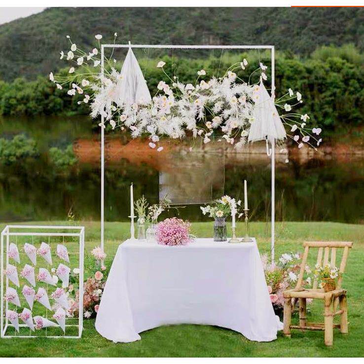 婚庆道具背景架铁艺方形拱门伸缩架婚礼创意舞台摆件背景花架花门