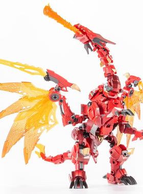 现货金宝变形玩具小比例火焰飞龙金刚8871红龙男孩机器人模型