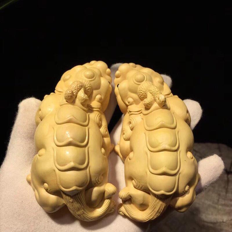 黄杨木雕刻独角天禄貔貅摆件工艺品实木中式文玩男手把件饰品动物