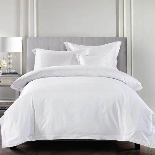 60支全棉贡缎酒店四件套宾馆民宿酒店布草白色床单被套床品套件