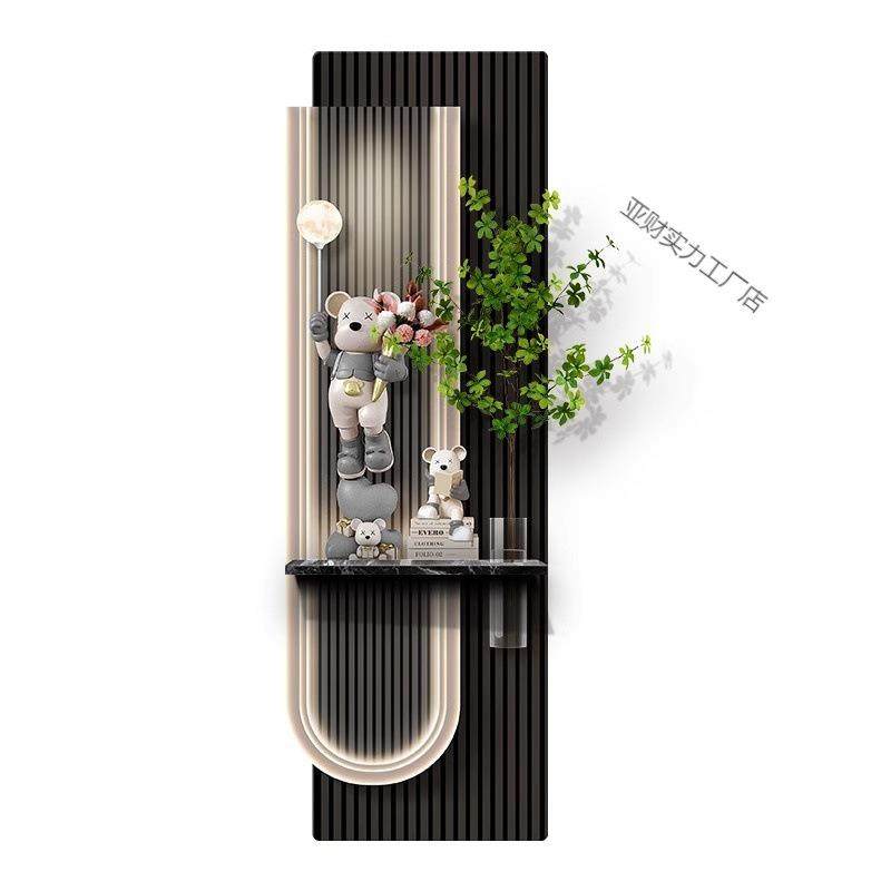 轻奢熊客厅玄关装饰画水培绿植入户走廊过道挂画入户门正对墙壁画,家居饰品,现代装饰画,淘宝优惠券,粉丝福利购,淘宝优惠卷