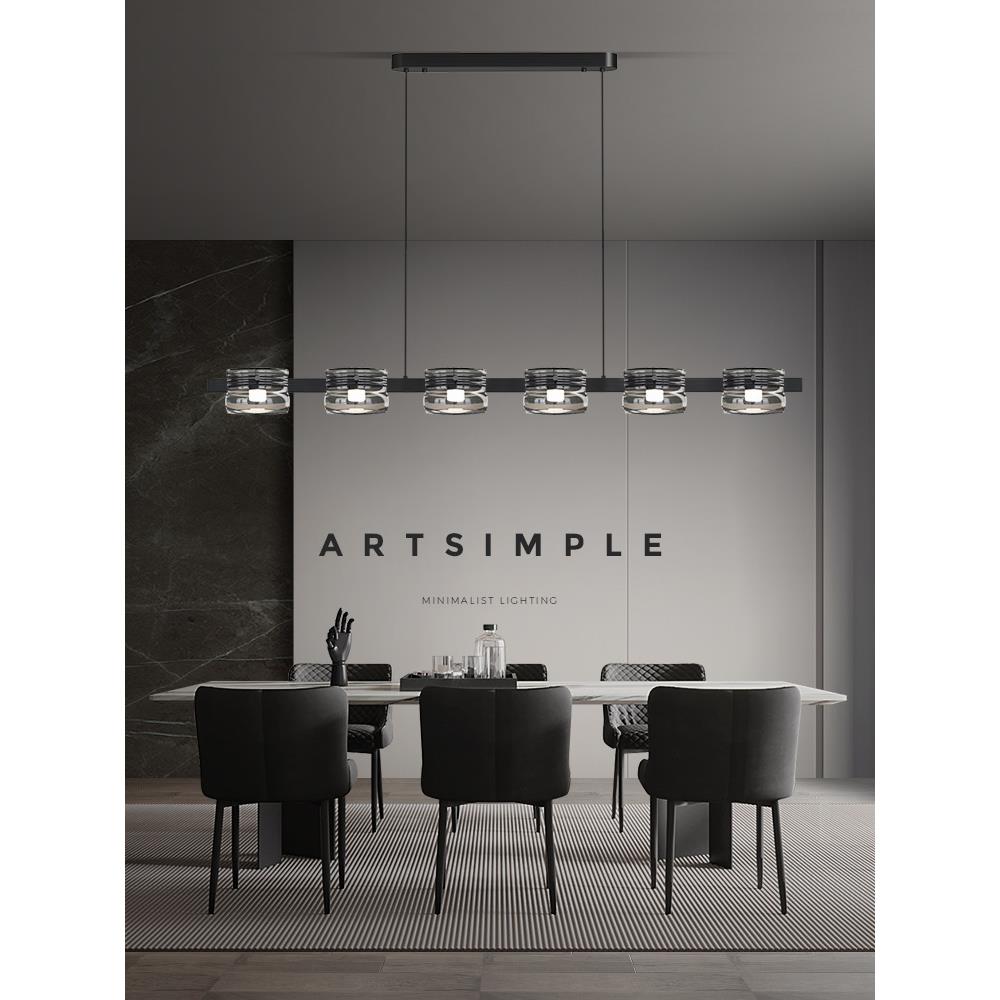 意式极简餐厅吊灯现代简约轻奢高端全光谱餐桌岛台吊灯2024年新款