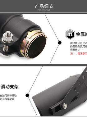 K3K4复古不锈钢排气管尾段摩托机车改装38/40/43/45MM口径通用