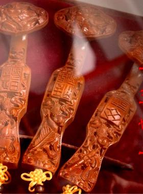 木雕如意艺品桃木如45544九头如工意天宝九意如