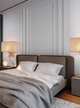 简约艺壁灯119卧室l布ed床头阅读灯现罩代温馨调光宾木馆酒店客房