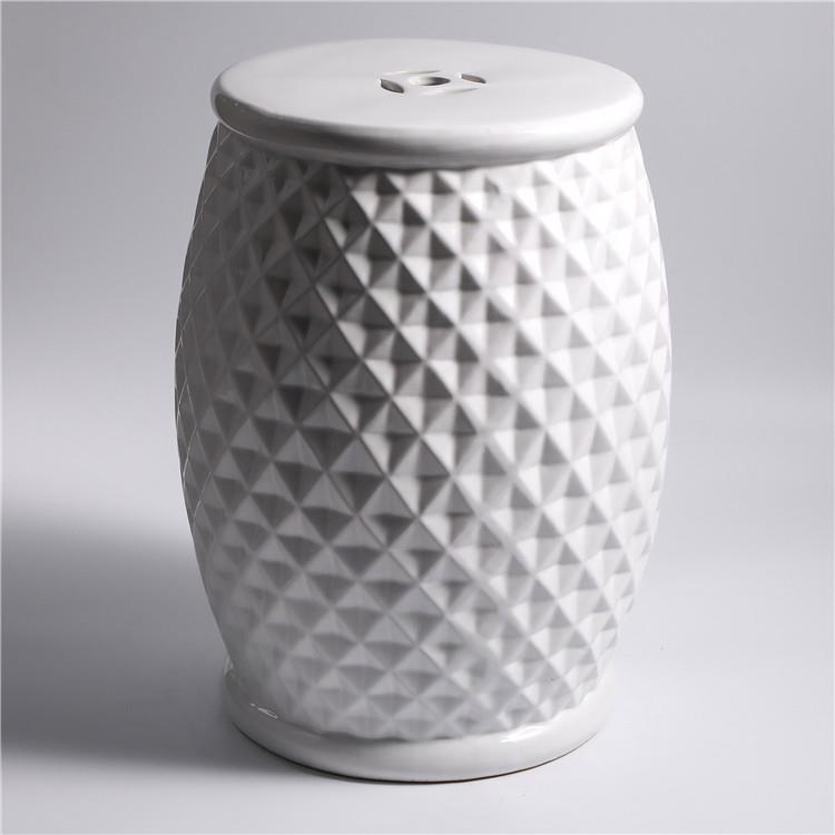 白2563色系列陶瓷梳鼓凳墩凉墩坐凳沙发边几妆凳子板样房软装瓷摆