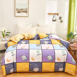 彩虹小清新公主风纯单棉生957被套单件200x23双0人床全棉被罩人学