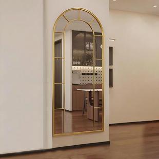 外QRB铁艺复古装 饰镜做旧做壁镜子穿衣镜客厅户假挂窗户挂墙镜旧