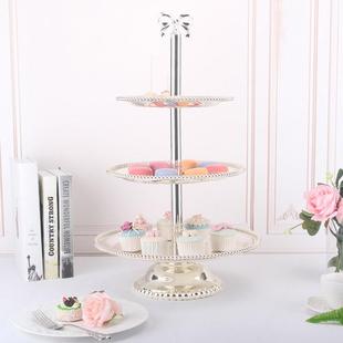 欧对式 三层蛋水糕盘现代轻奢家用多层果盘婚3062礼派甜品点心架甜