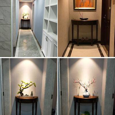 玄玄关桌半靠墙圆实木关柜新jls56M59中式实木入户正门玄关台对美